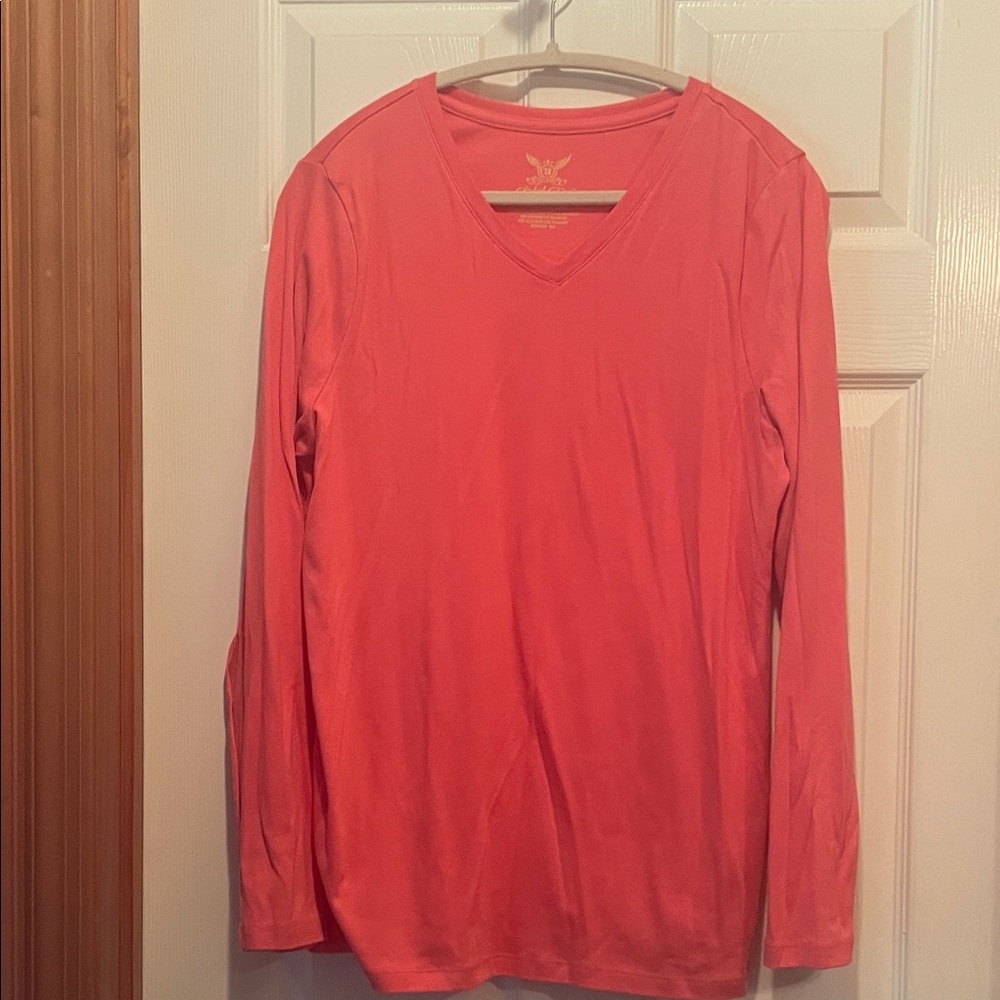 Faded Glory Women’s  Pink V-Neck Long Sleeve Shirt